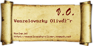 Veszelovszky Olivér névjegykártya